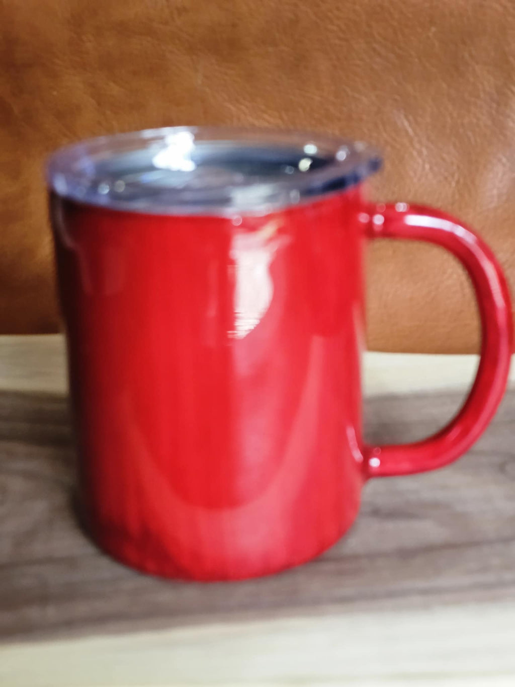 Ready to Ship Red Wood Grain mug with Black CPO anchor