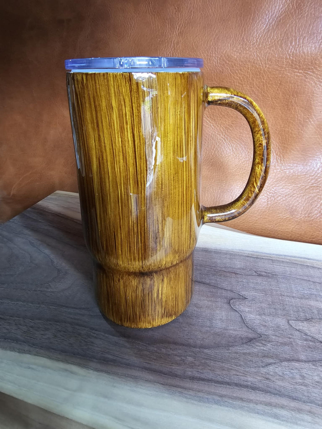 Ready to Ship 24oz Wood Grain Travel Mug with CPO anchor