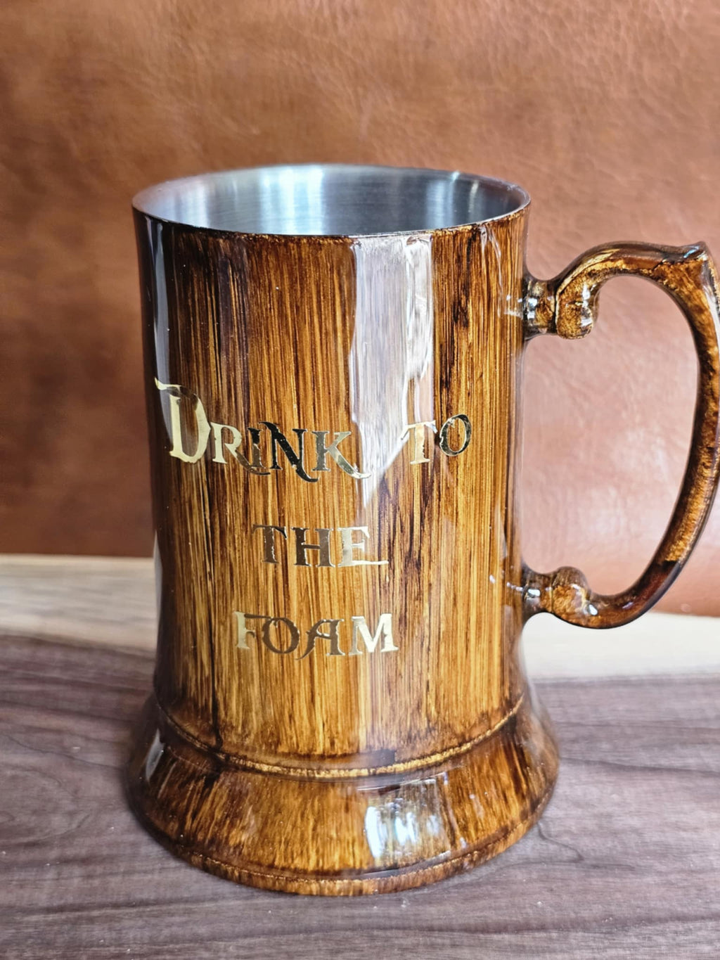 Ready to Ship Wood Grain Stein with MCPO anchor